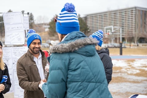 students participating in Bell Let's Talk Day, a mental health wellness event