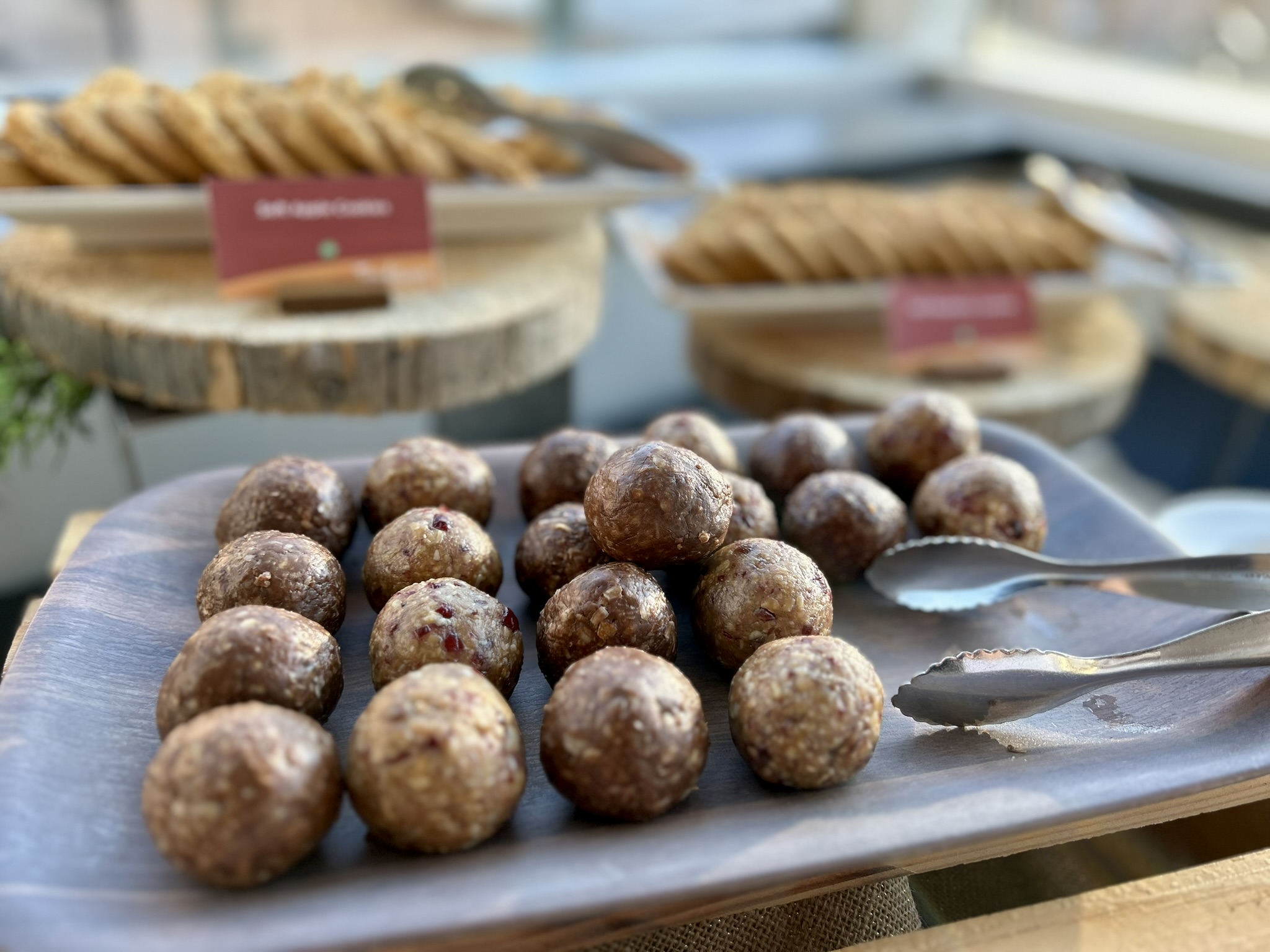 Catering food tray on display