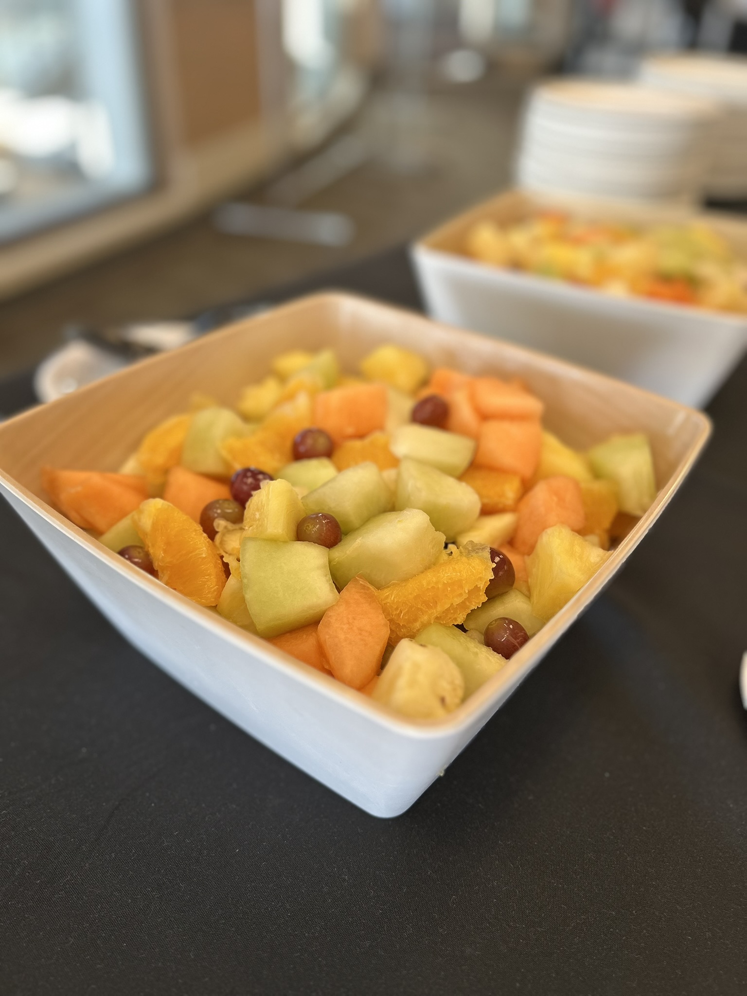 Catering online fruit bowl on display