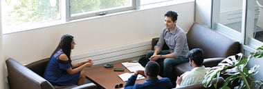 Students having group discussion